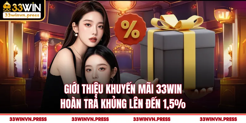 Giới thiệu khuyến mãi 33Win hoàn trả khủng lên đến 1,5%